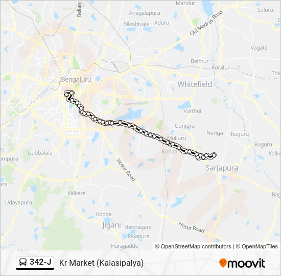 342-J Bus Line Map