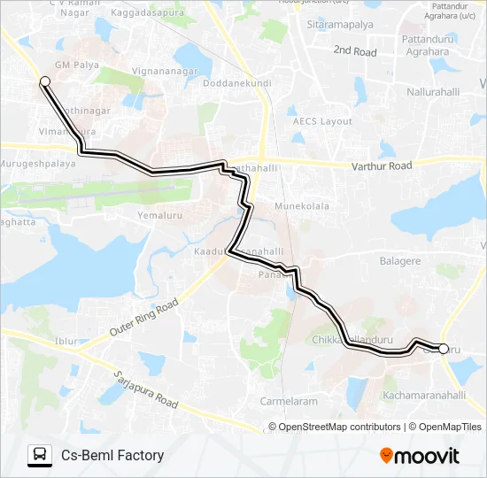 BEML A-1 Bus Line Map