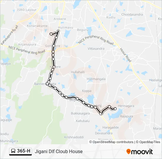365-H Bus Line Map