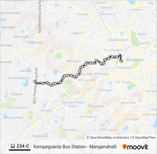 234-C Bus Line Map