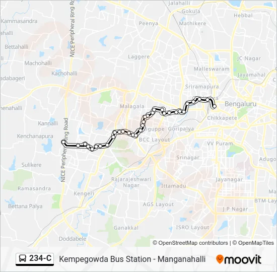 234-C Bus Line Map