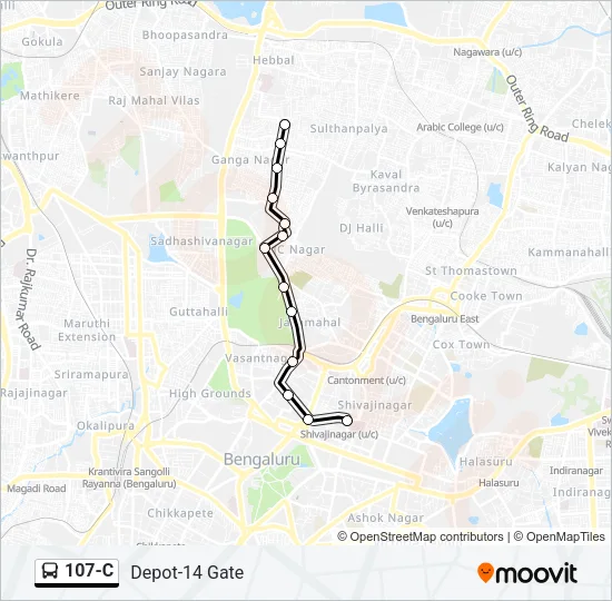 107-C Bus Line Map