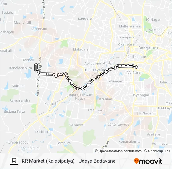 234 KMT-UDB Bus Line Map