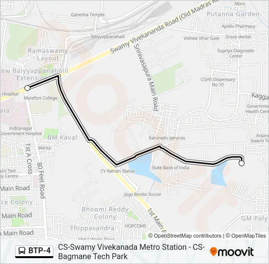 BTP-4 Bus Line Map