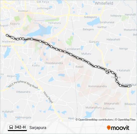 342-H Bus Line Map