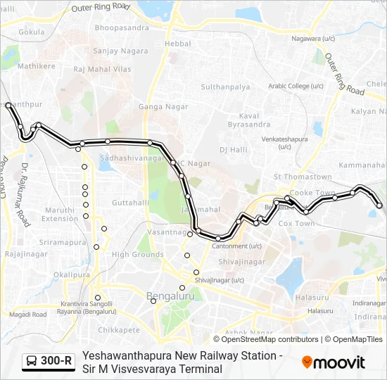 300-R Bus Line Map