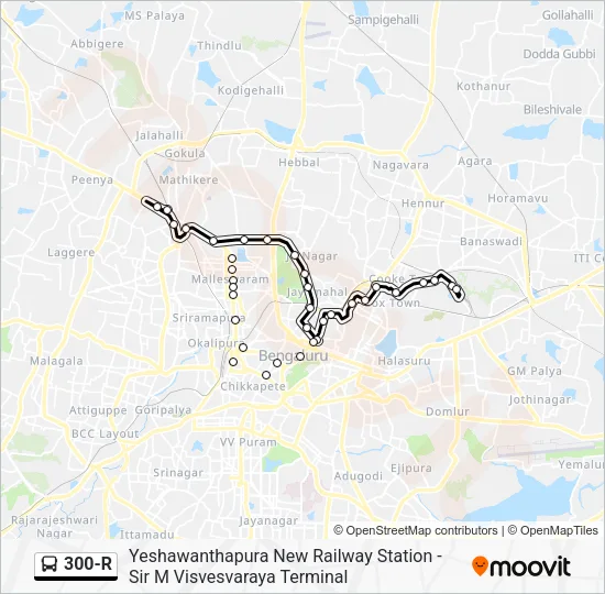 300-R Bus Line Map
