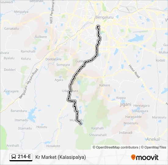 214-E Bus Line Map