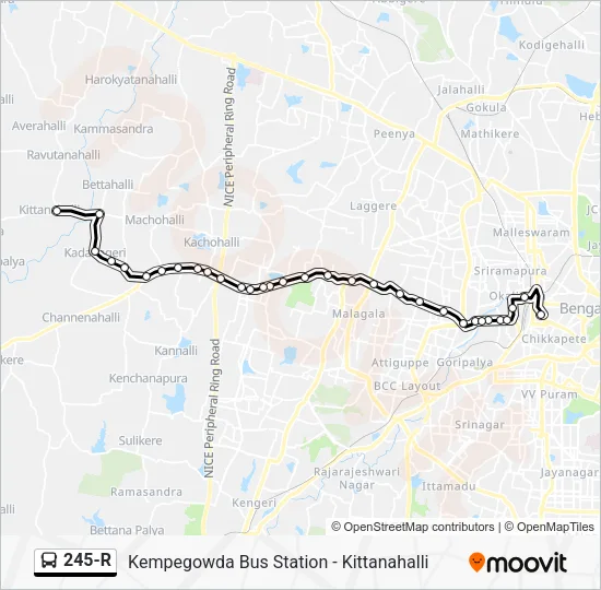 245-R Bus Line Map