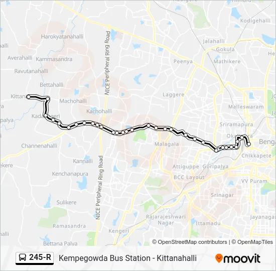 245-R Bus Line Map