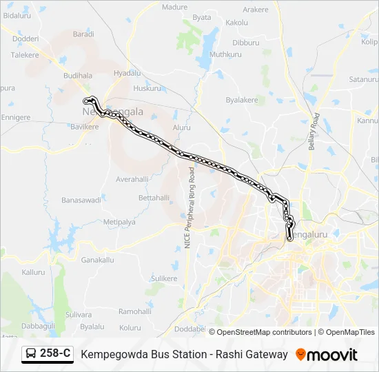 258-C Bus Line Map
