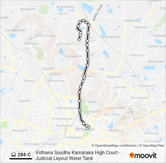 284-C Bus Line Map