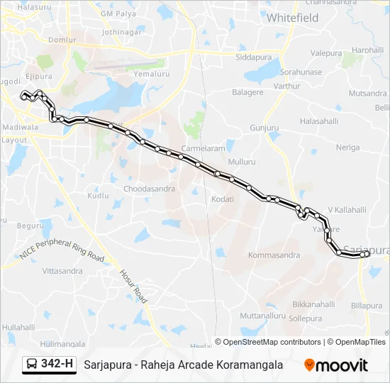 342-H Bus Line Map