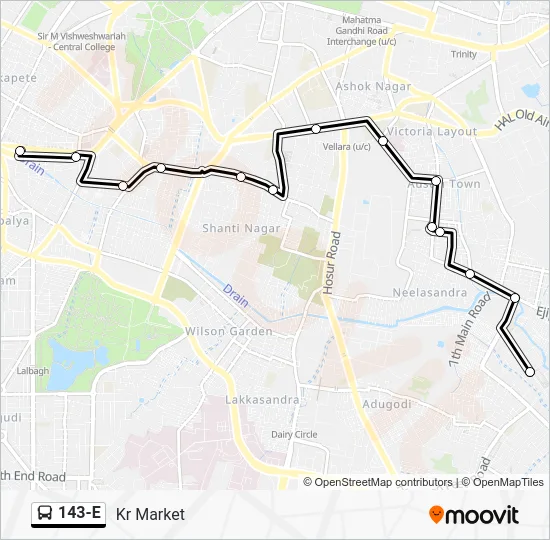 143-E Bus Line Map
