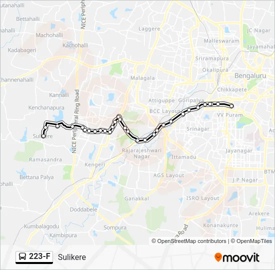 223-F Bus Line Map