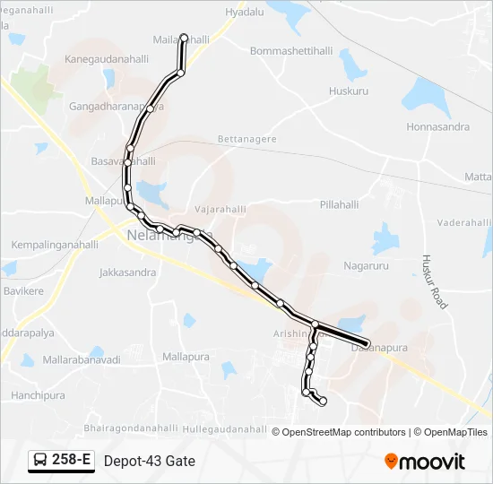 258-E Bus Line Map