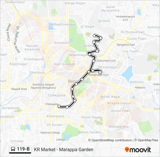 119-B Bus Line Map