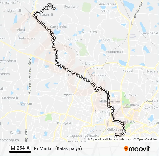 254-A Bus Line Map