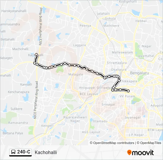 240-C Bus Line Map