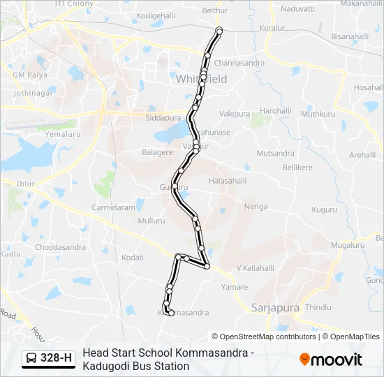 328-H Bus Line Map