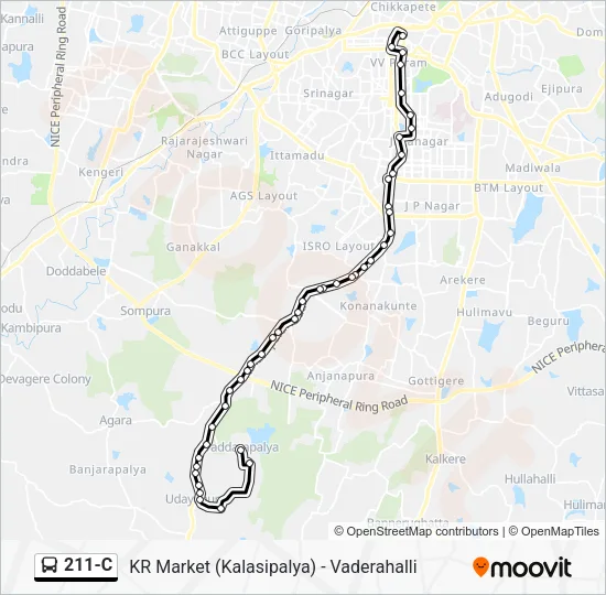 211-C Bus Line Map