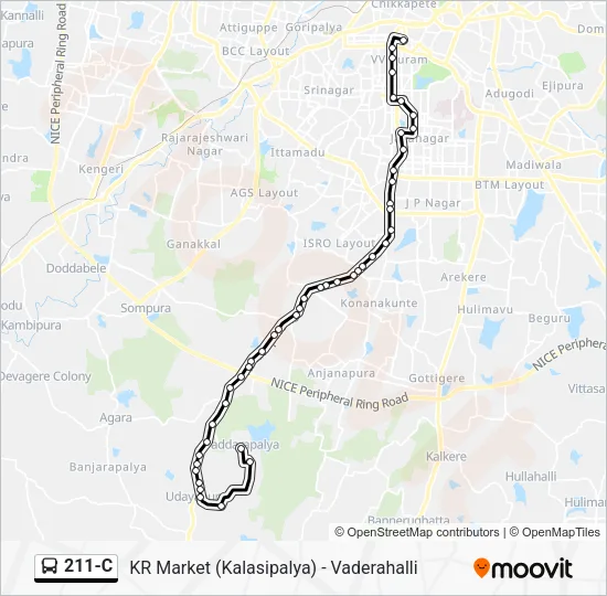 211-C Bus Line Map