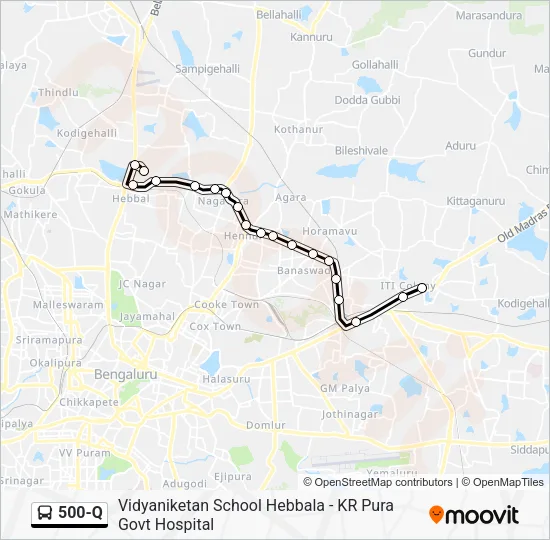 500-Q Bus Line Map