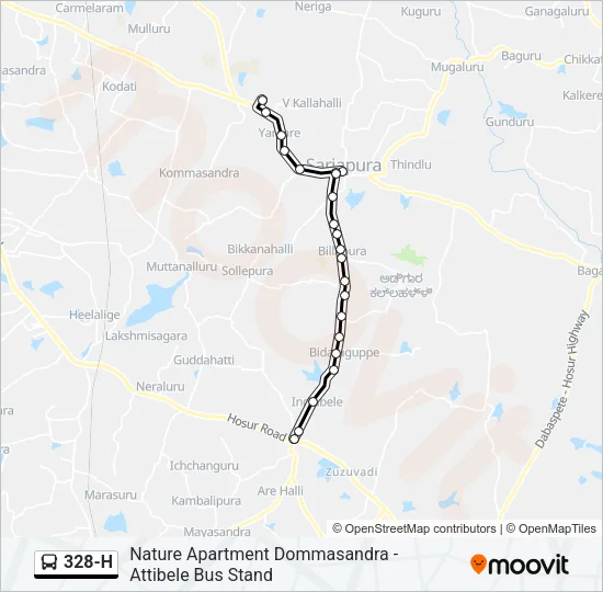 328-H Bus Line Map