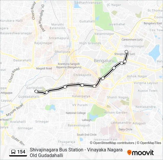 154 Bus Line Map