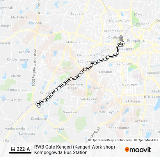 222-A Bus Line Map