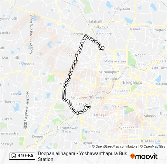 410-FA Bus Line Map