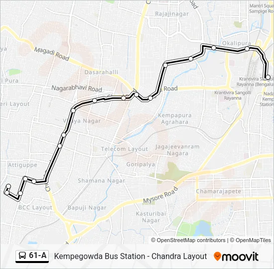 61-A Bus Line Map