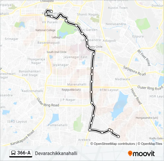 366-A Bus Line Map