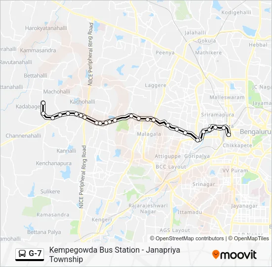 G-7 Bus Line Map