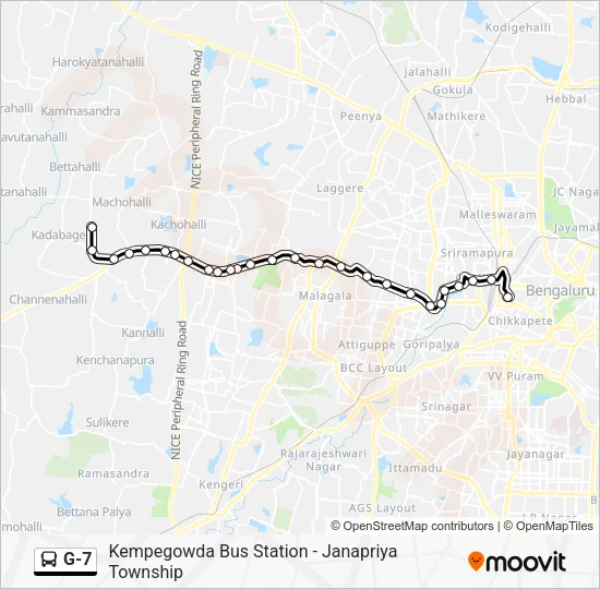 G-7 Bus Line Map
