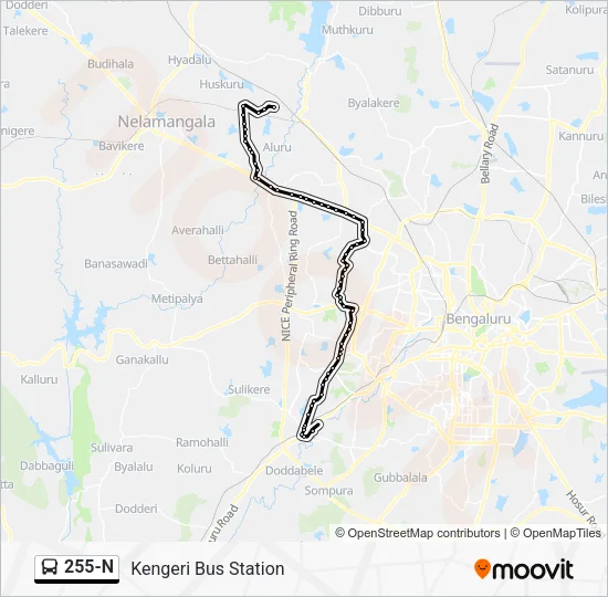 255-N Bus Line Map
