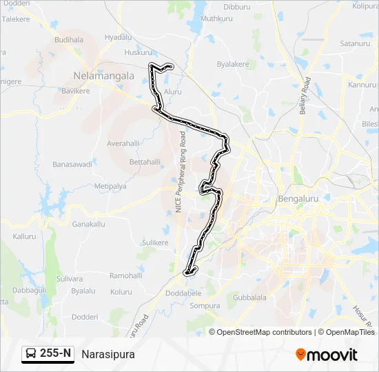 255-N Bus Line Map