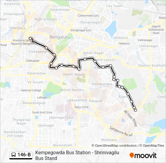 146-B Bus Line Map
