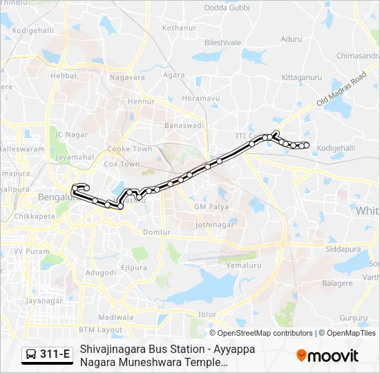 311-E Bus Line Map