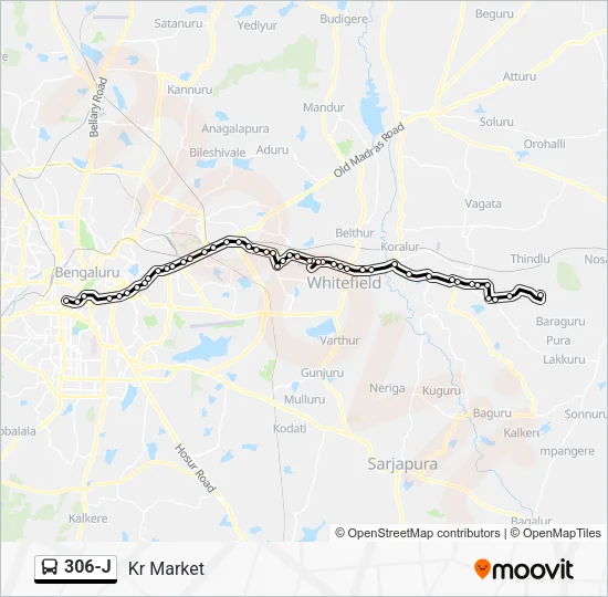 306-J Bus Line Map