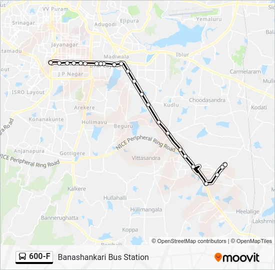 600-F Bus Line Map
