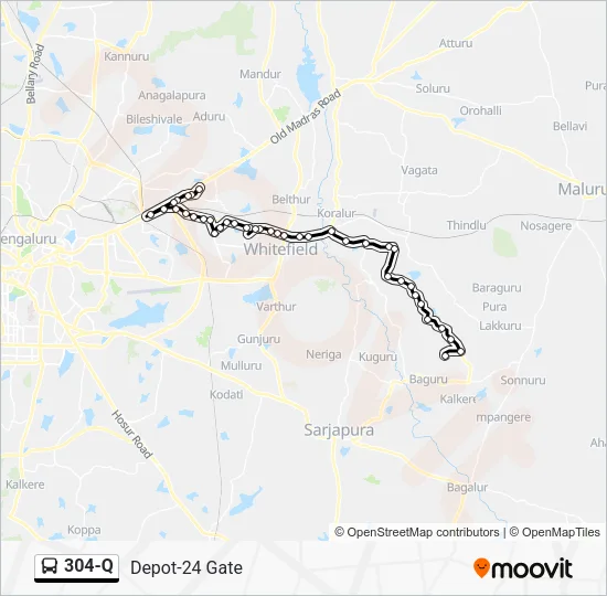 304-Q Bus Line Map