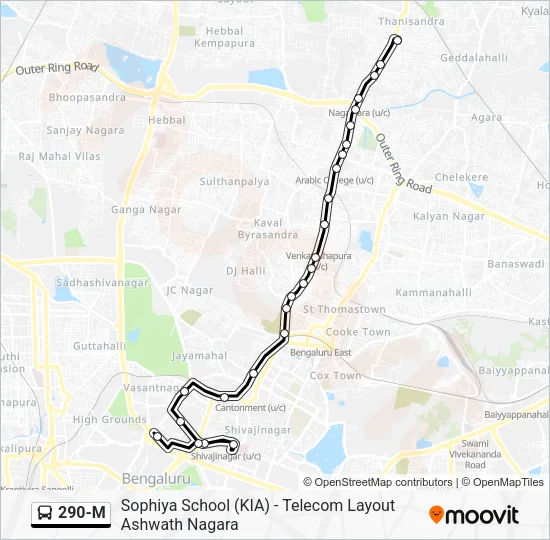 290-M Bus Line Map