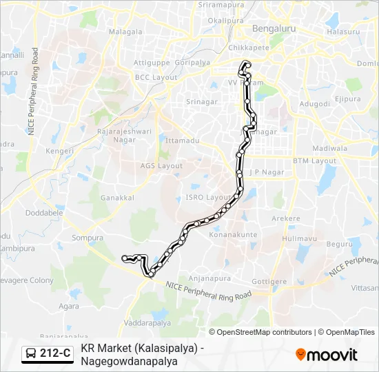 212-C Bus Line Map
