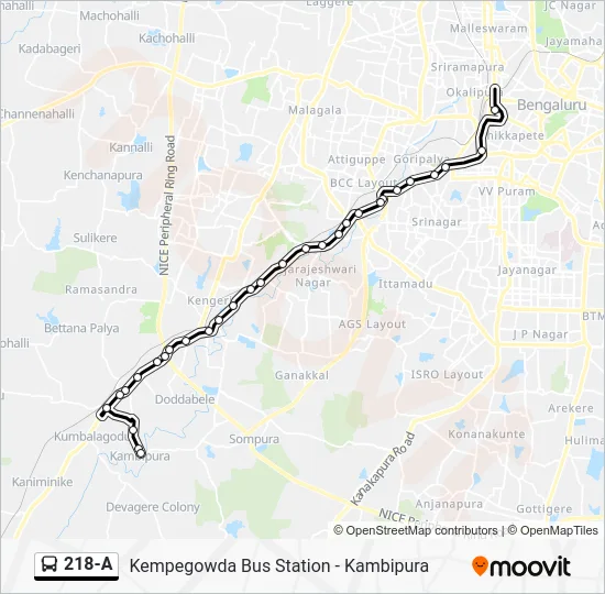 218-A Bus Line Map