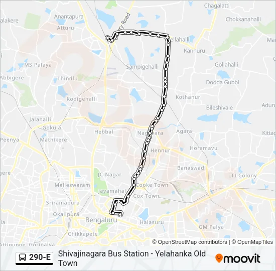 290-E Bus Line Map