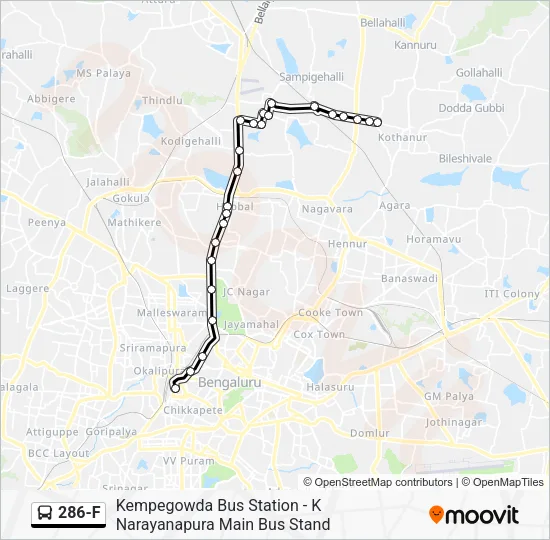 286-F Bus Line Map