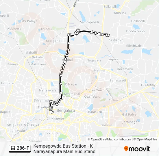 286-F Bus Line Map