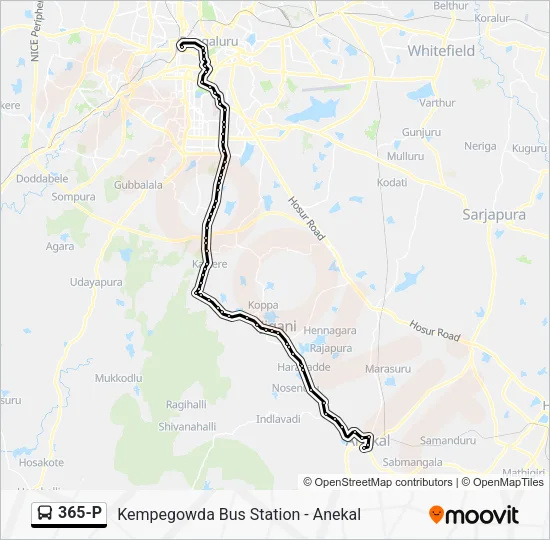 365-P Bus Line Map