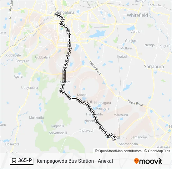 365-P Bus Line Map
